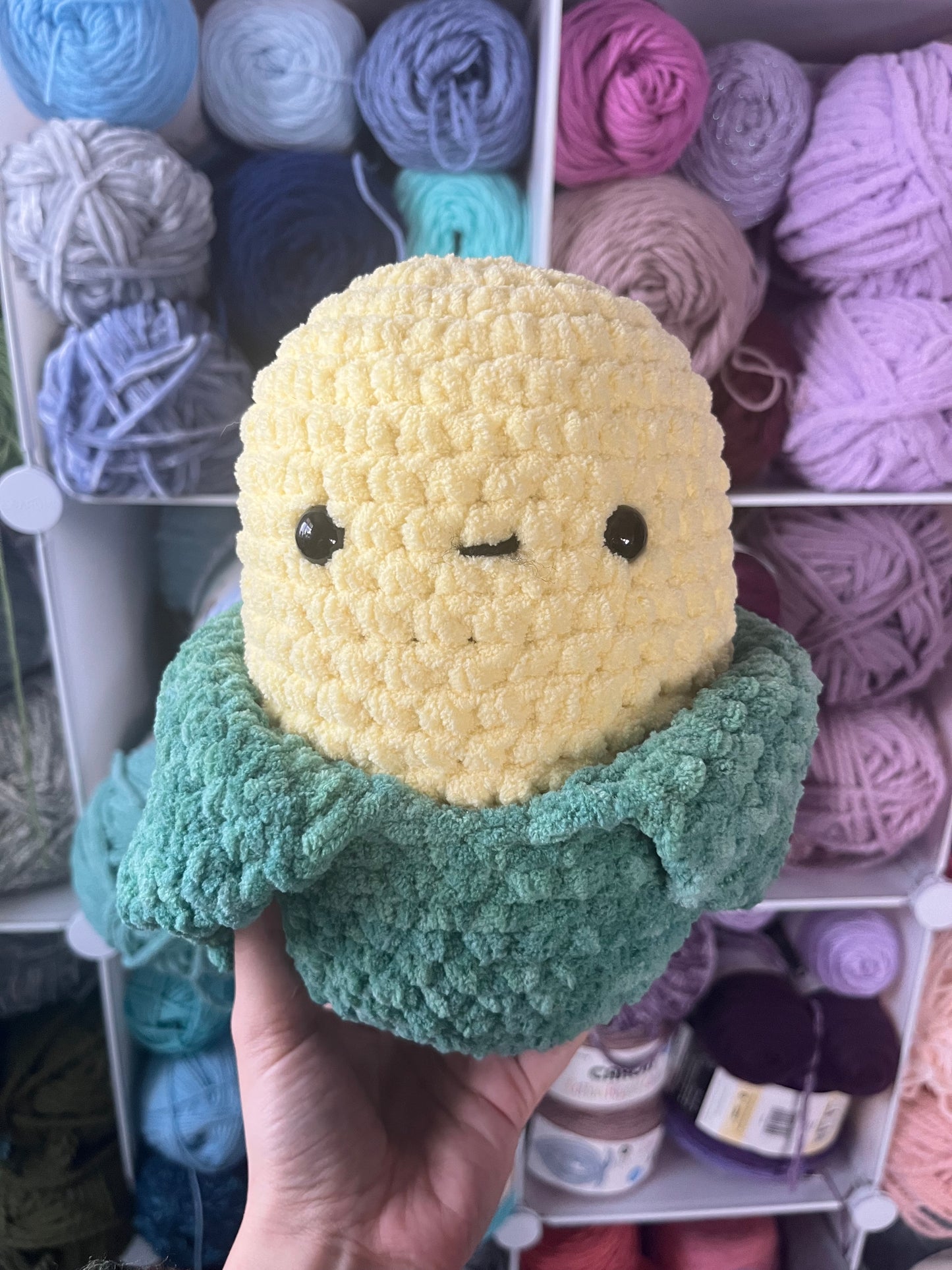 9" Crochet Corn on the Cob with Removable Husk Plushie - Adorable Handmade Play Food Toy, Corn Lovers Gift, Large Corn on the Cob Plush