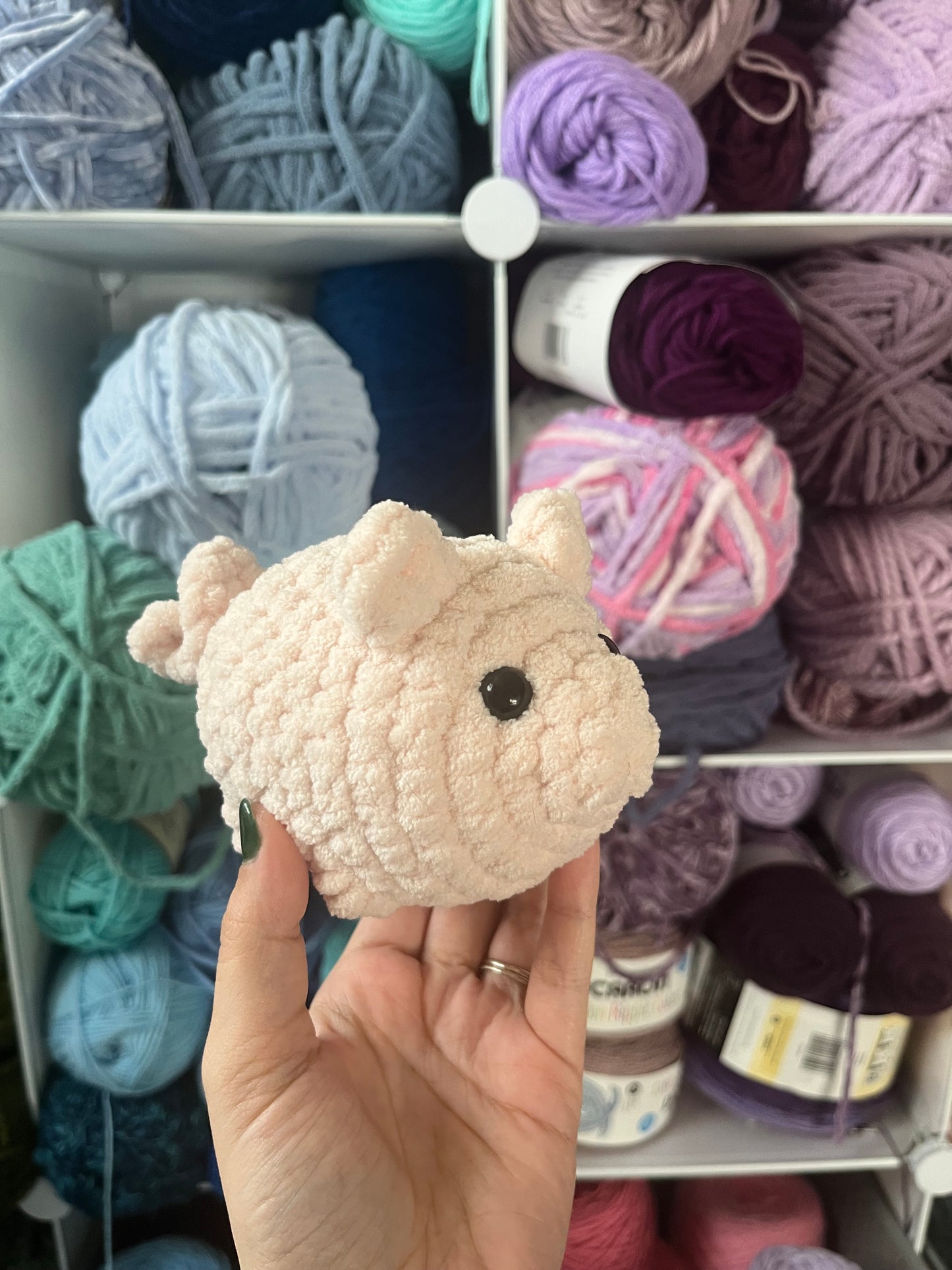 4.5" Crochet Pink Mini Pig Plushie - Handmade Amigurumi Piglet Gift for Animal Lovers, Baby Pig Stuffed Animal, Pig Lover Gift