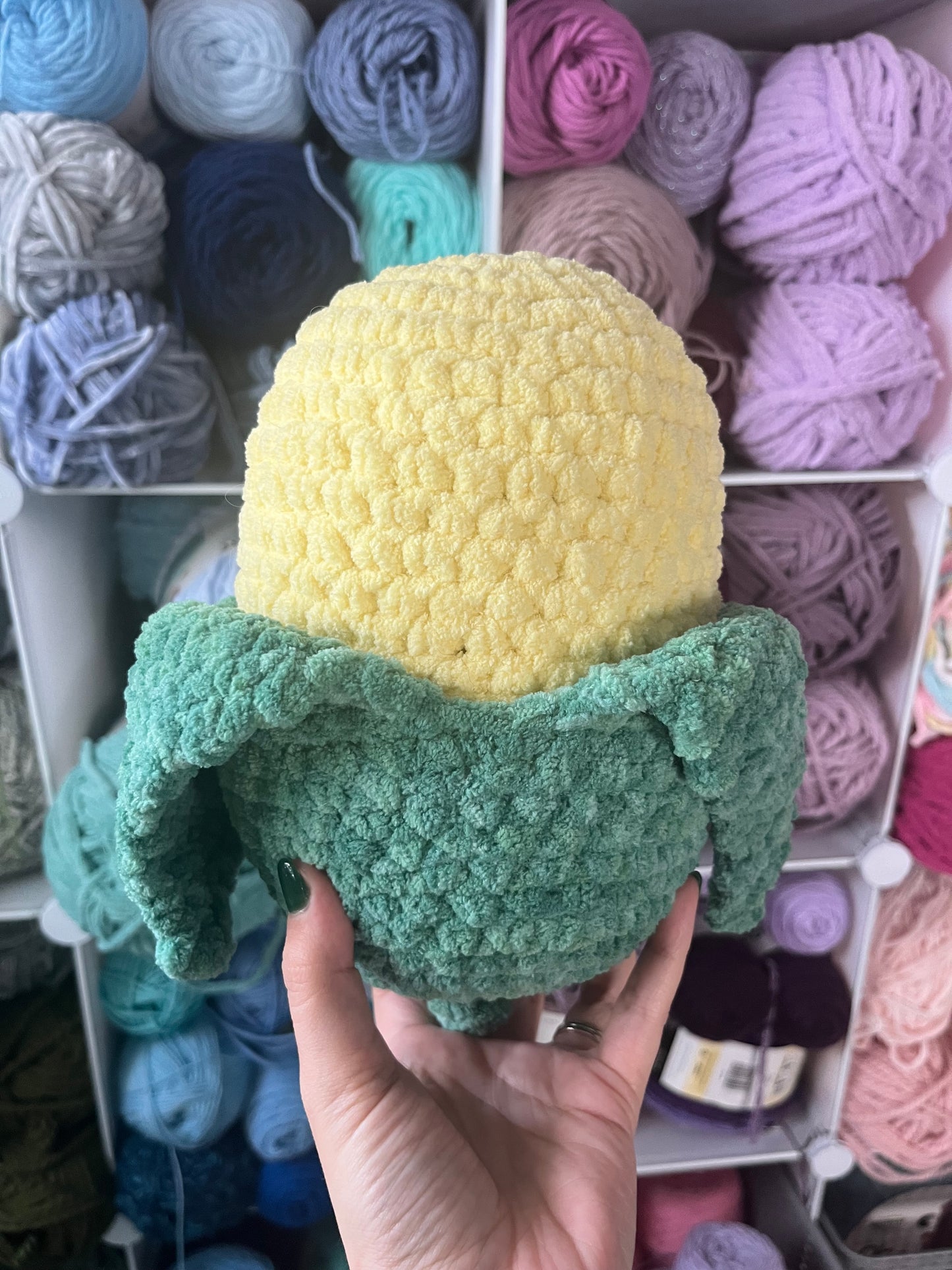 9" Crochet Corn on the Cob with Removable Husk Plushie - Adorable Handmade Play Food Toy, Corn Lovers Gift, Large Corn on the Cob Plush