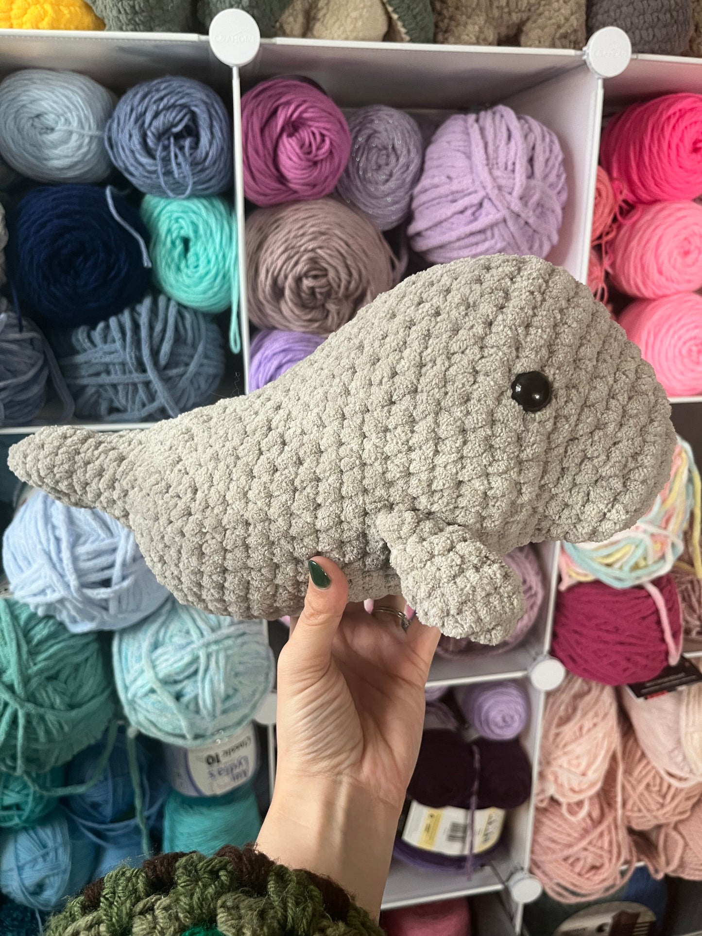 13" Adorable Crochet Manatee Plushie - Handmade Stuffed Animal, Perfect Gift for Manatee Lover, Cute Manatee Stuffed Animal, Sea Cow Plushie