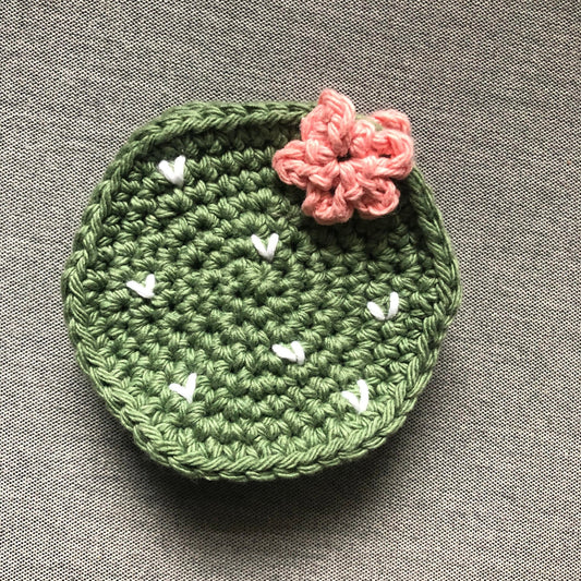 100% Cotton Individual Crochet Cactus Coaster, Cactus Home Decor, Cute Cactus Coaster, Cactus Lovers Gift, Coaster for Office Desk