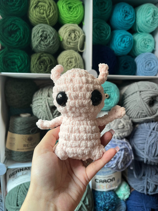 5.5” Baby Pink Alien Crochet Stuffed Animal, Cute Little Alien Plushie, Handmade Alien Plush, Alien Lover Gift, Extraterrestrial Stuffie