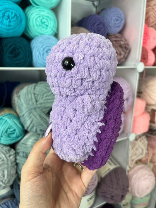 6.5” Cute Crochet Purple Turtle with Brown Shell Stuffed Animal, Lavender Turtle Plushie, Turtle Sitting in Shell, Turtle Lover Gift