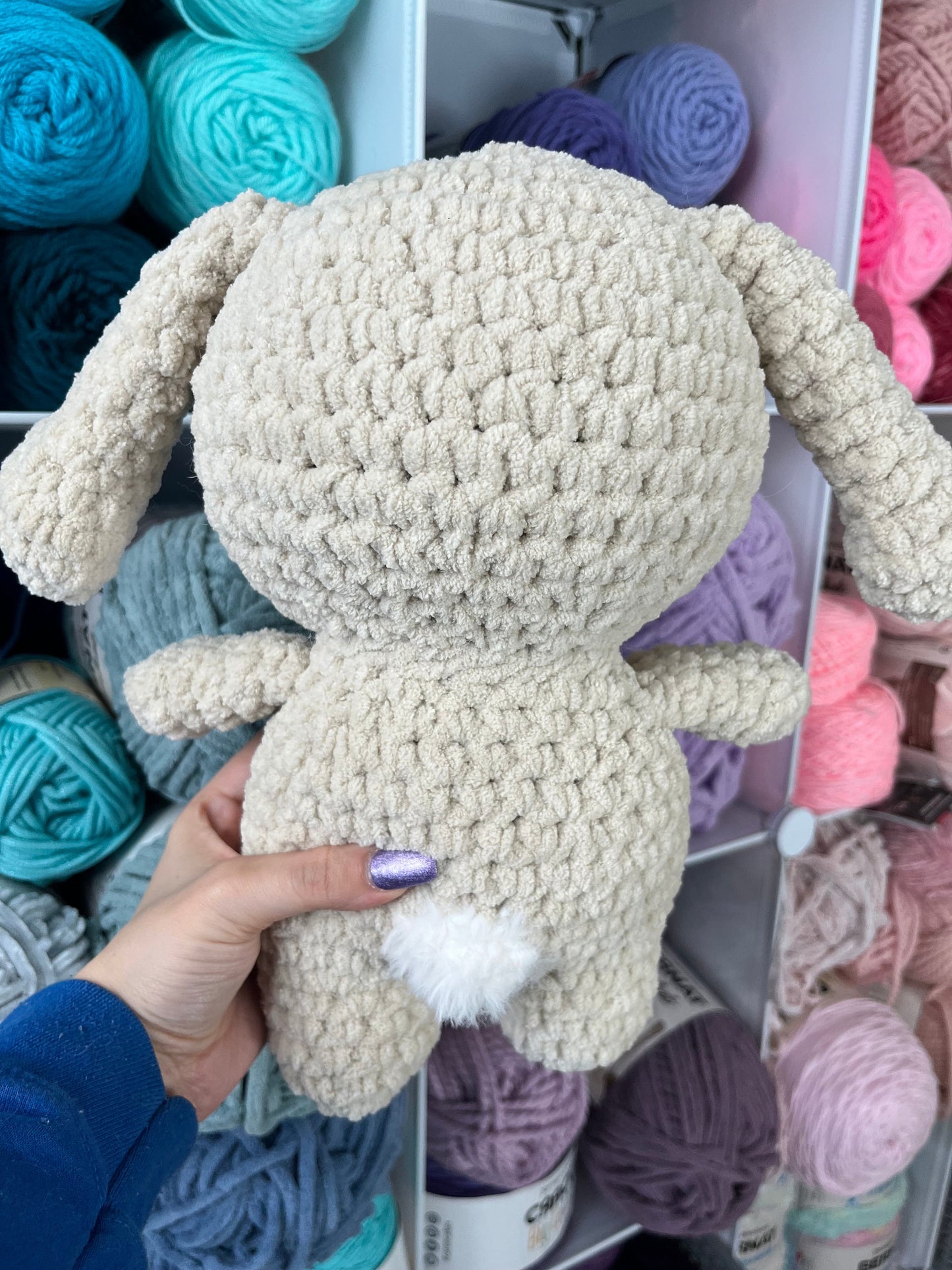12” Cream Crochet Cuddly Bunny Stuffed Animal, Cute Bunny Plushie, Adorable Rabbit Plush, Handmade Plush, Bunny Lovers Gift, Easter Gift