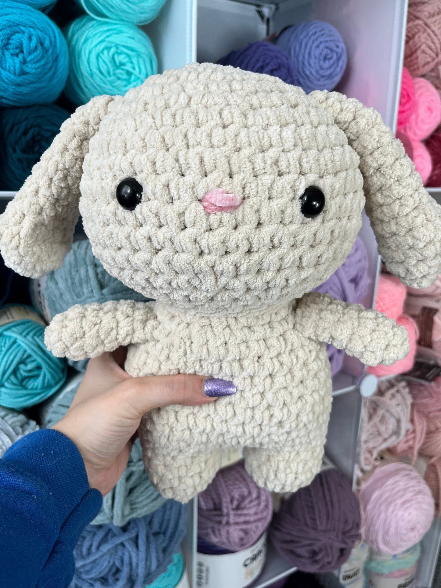 12” Cream Crochet Cuddly Bunny Stuffed Animal, Cute Bunny Plushie, Adorable Rabbit Plush, Handmade Plush, Bunny Lovers Gift, Easter Gift